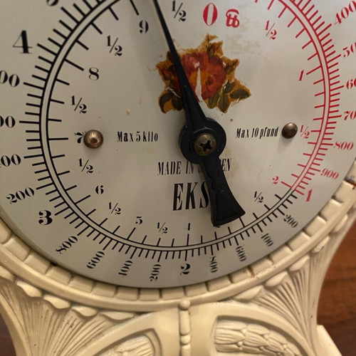 EKS 5 Kar Mechanical Kitchen Scale like new, vintage Art Nouveau style