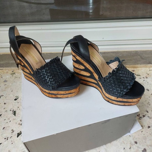 Paloma Barceló espadrilles like new, black cork wedge sandals size 36