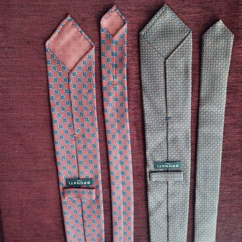 Brunati Como silk ties set handmade in Italy like new, pack of two