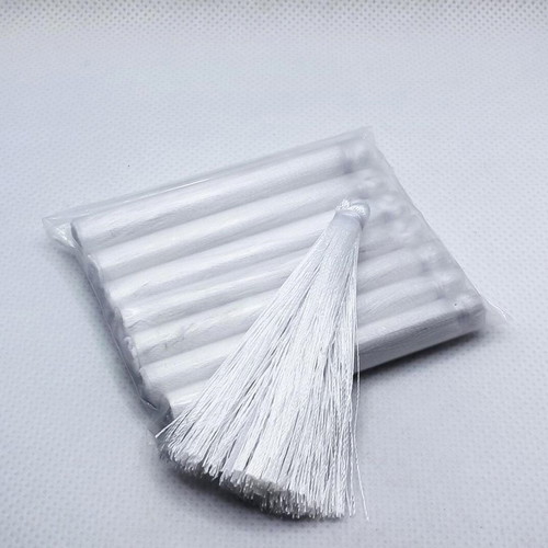 White tassels 6 cm set of 8 new