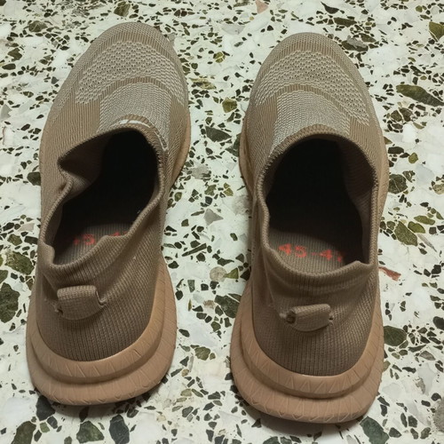 Slip-on sock-style athletic shoes, beige-brown
