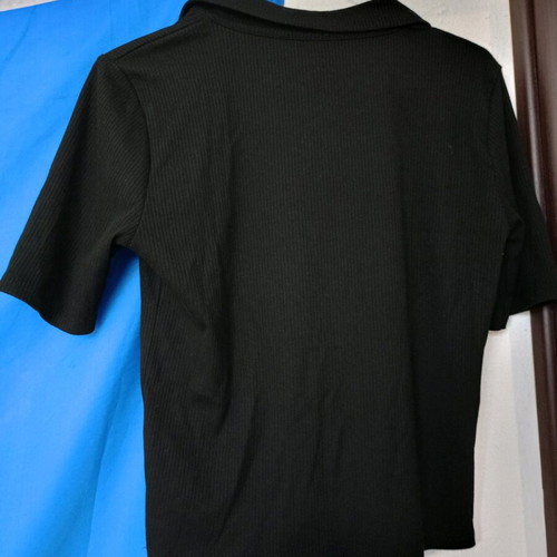 Women's polo shirt Sinsay black used, cropped, size XL