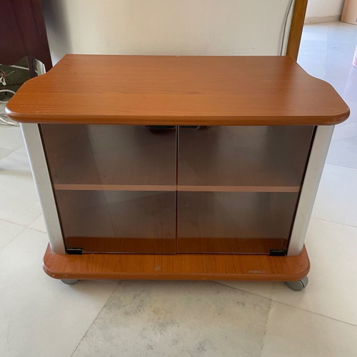 TV cabinet with showcase and wheels like new