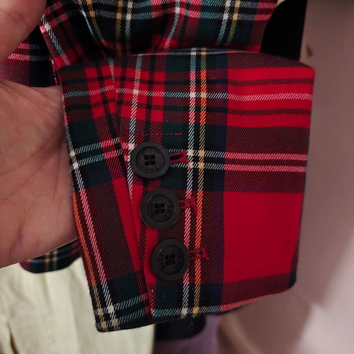 Lorna Bose tartan plaid jacket, red, wool blend