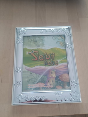 Sevori/Slevori Bebe silver baby photo frame new with flowers