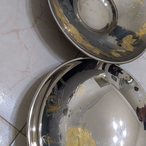 Stainless Steel Platters used with Gold 24K Deloux