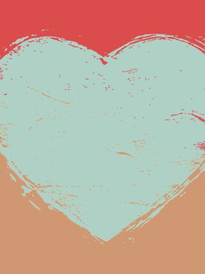 Αφίσα Linoleum print heart καινούργια