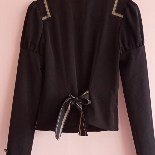 Black JLO jacket Small like new with buttons and bow at back