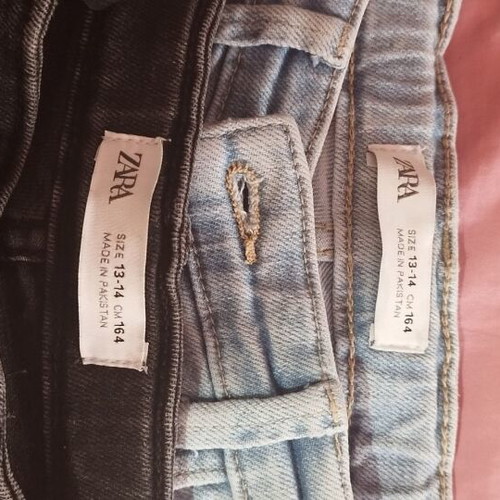 Zara girls' jeans 13-14 years like new, black and blue