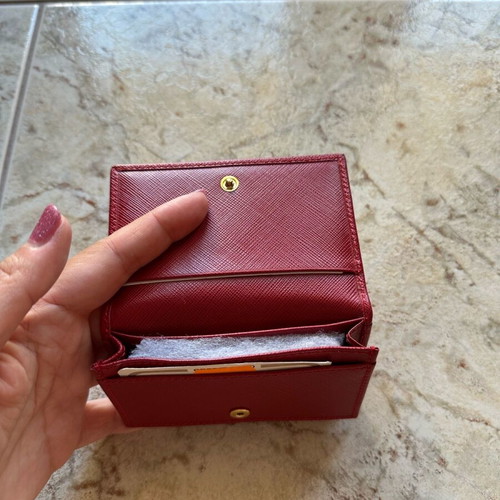 Leather card holder new, red