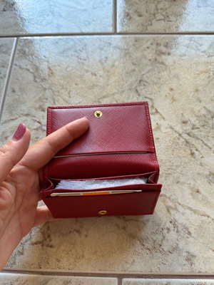 Leather card holder new, red
