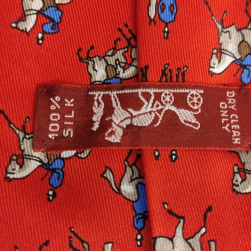 Hermes silk tie red like new, vintage