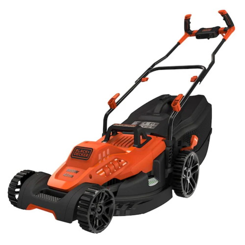 Black & Decker 1800W lawn mower with ergonomic handle design