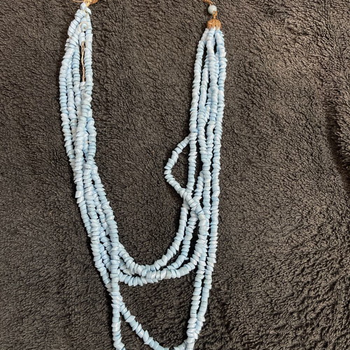 Vintage women's necklace boho style with natural amazonite, used