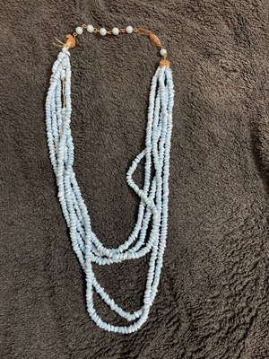 Vintage women's necklace boho style with natural amazonite, used