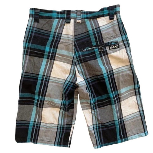 Karl Kani Plaid Shorts Size 28, vintage Y2K hip hop skate