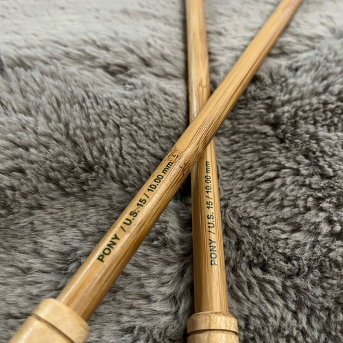 Pony wooden knitting needles used