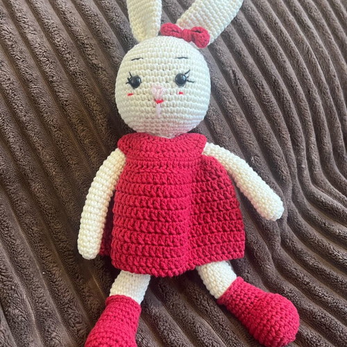 Handmade knitted bunny toy new