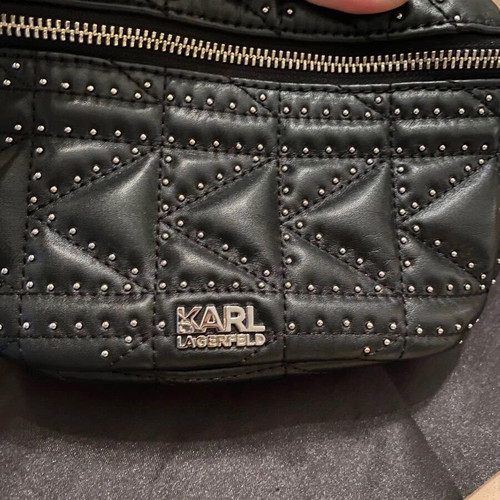Karl Lagerfeld leather waist bag like new, black