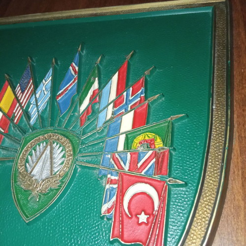 NATO country flags shield used, large
