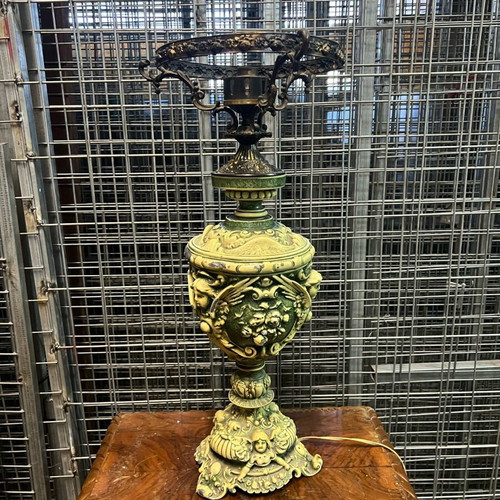 Table lamp iron with enamel used with design