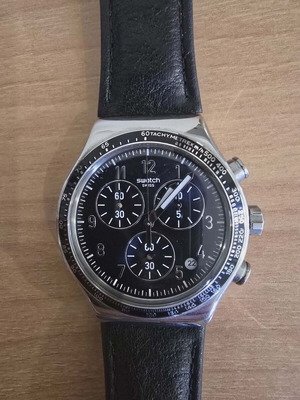 Swiss watch like new, men's, black and beige