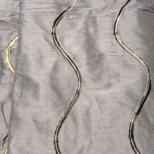 Silk fabric with velvet stripes, 2.80m width x 7m length, new