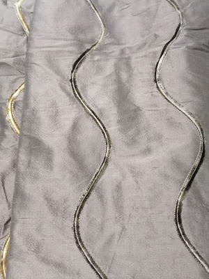 Silk fabric with velvet stripes, 2.80m width x 7m length, new