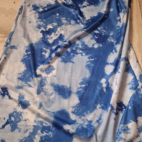 Dress like new, white and blue, large front slit, size S