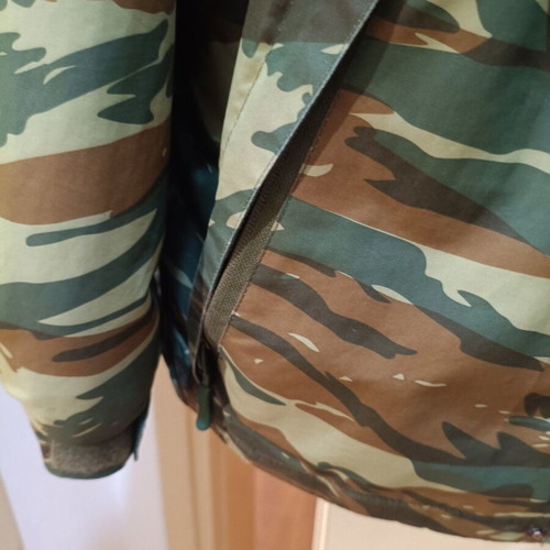 Waterproof Camouflage Jacket used, size S, brown and green
