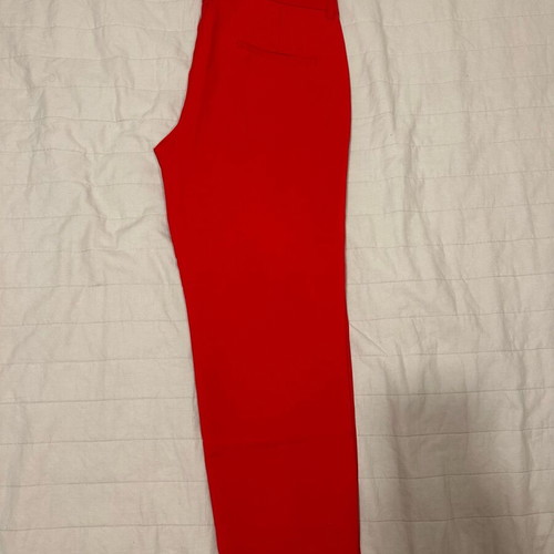 Zara red pants like new, straight cut with uneven hem size M