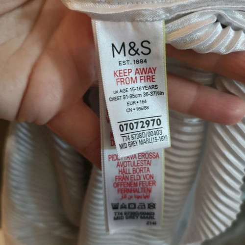 M&S kids dress for 15-16 years like new, grey and blue