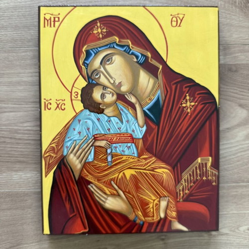 Handmade Byzantine icon of Virgin Mary