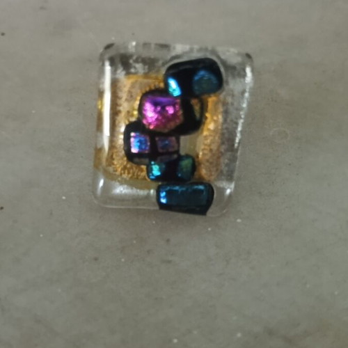 Steel ring with iridescent design like new, unique jewelry