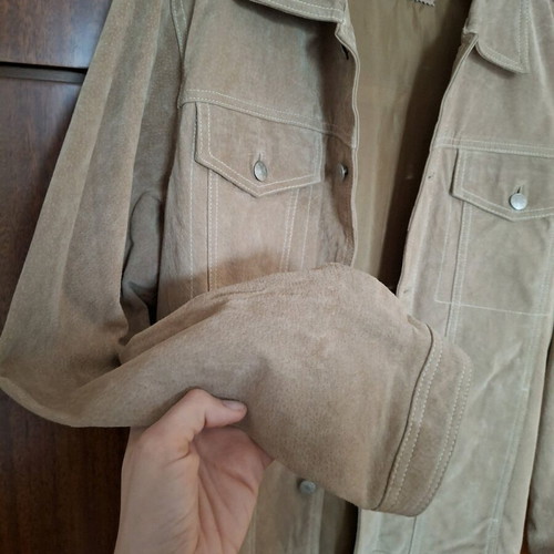 Jacket leather beige like new, full leather size M