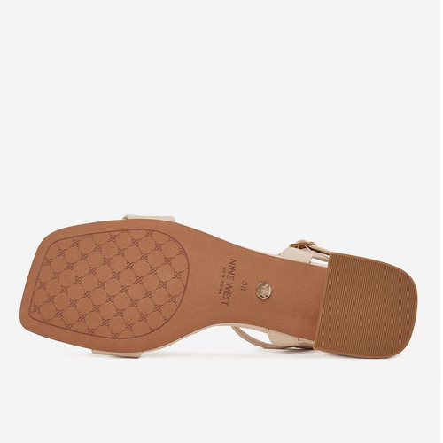 Nine West women's ivory sandals, block heel