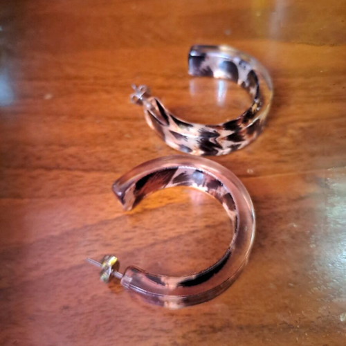 Cocobolo earrings new, black and beige