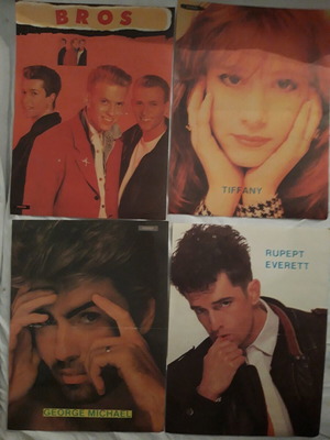 Collectible rare posters used, 80s decade, BROS Tiffany George Michael Rupert Everett