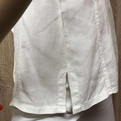 Hype sleeveless white linen shirt, size M