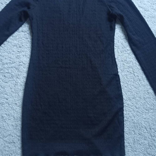Bershka Black Bodycon Dress XL like new with open back and lace-up