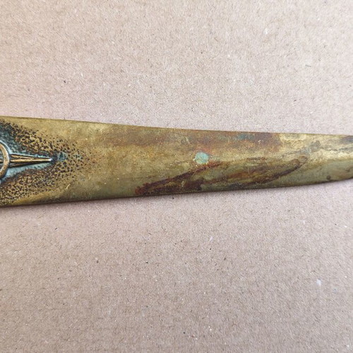 Vintage French brass letter opener used