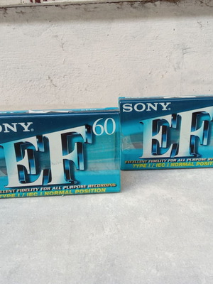 Pack of 2 vintage rare Sony EF 60 cassette tapes 1990s new