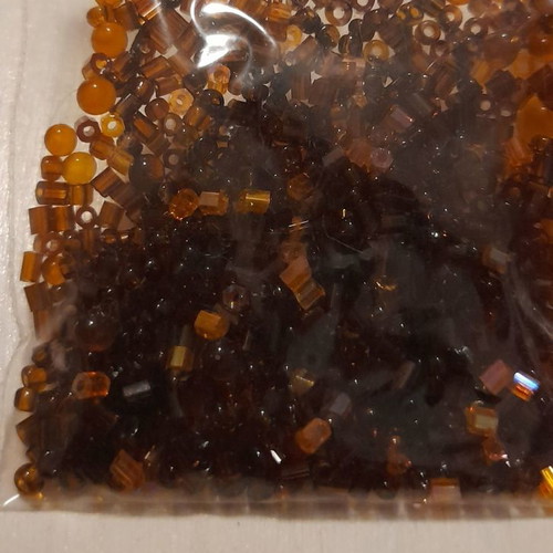 Glass seed beads brown translucent new
