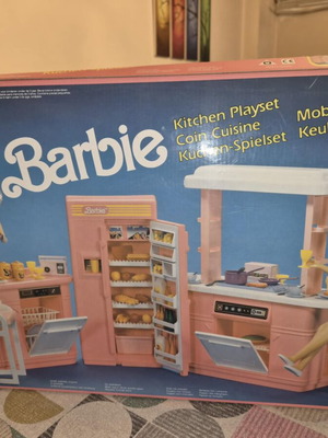 Barbie kitchen playset used, almost complete