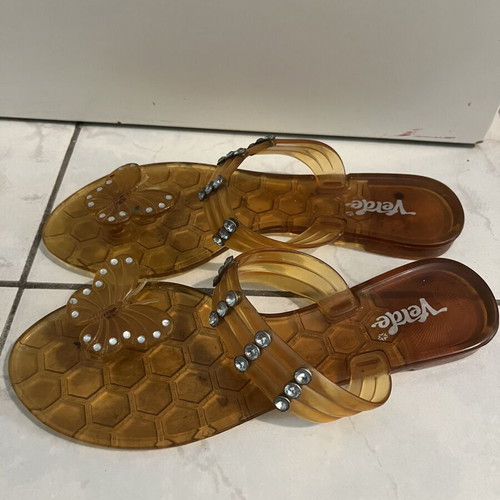 Silicone flip-flops used, size 37-38, butterfly design