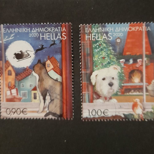 Greek Christmas stamps 2020 used, complete set