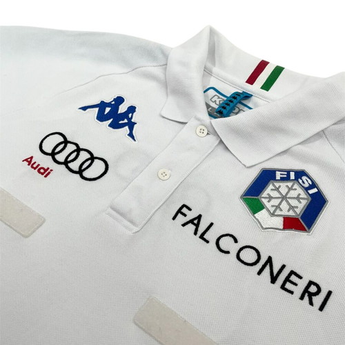 Kappa x FISI Audi men's polo shirt like new, white and blue, size L