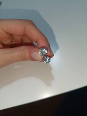 Earrings silver color like new, unused
