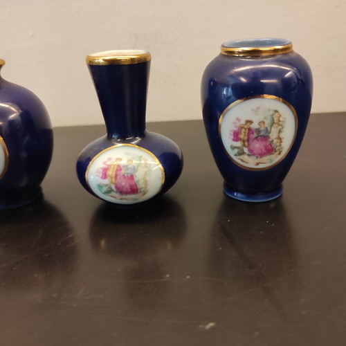 Porcelain decorative small vases like new, set of 5 pieces
