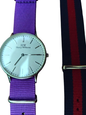 Ρολόι Harry Williams σαν καινούργιο, unisex, μωβ και ασημί λουράκια